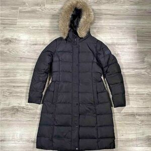 Ralph Lauren women’s long  Black Puffer Coat with Fur Hood